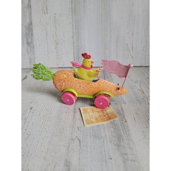 Unique racing chicken Easter carrot ornament Xmas car decor - Picture 1 of 7